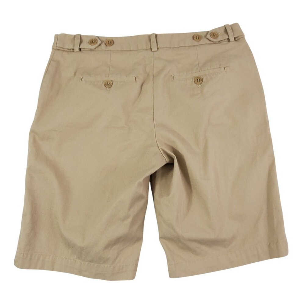 Talbots Petite Flat Front Shorts Women’s Khaki Casual Chinos - Size 4P - Picture 2 of 9